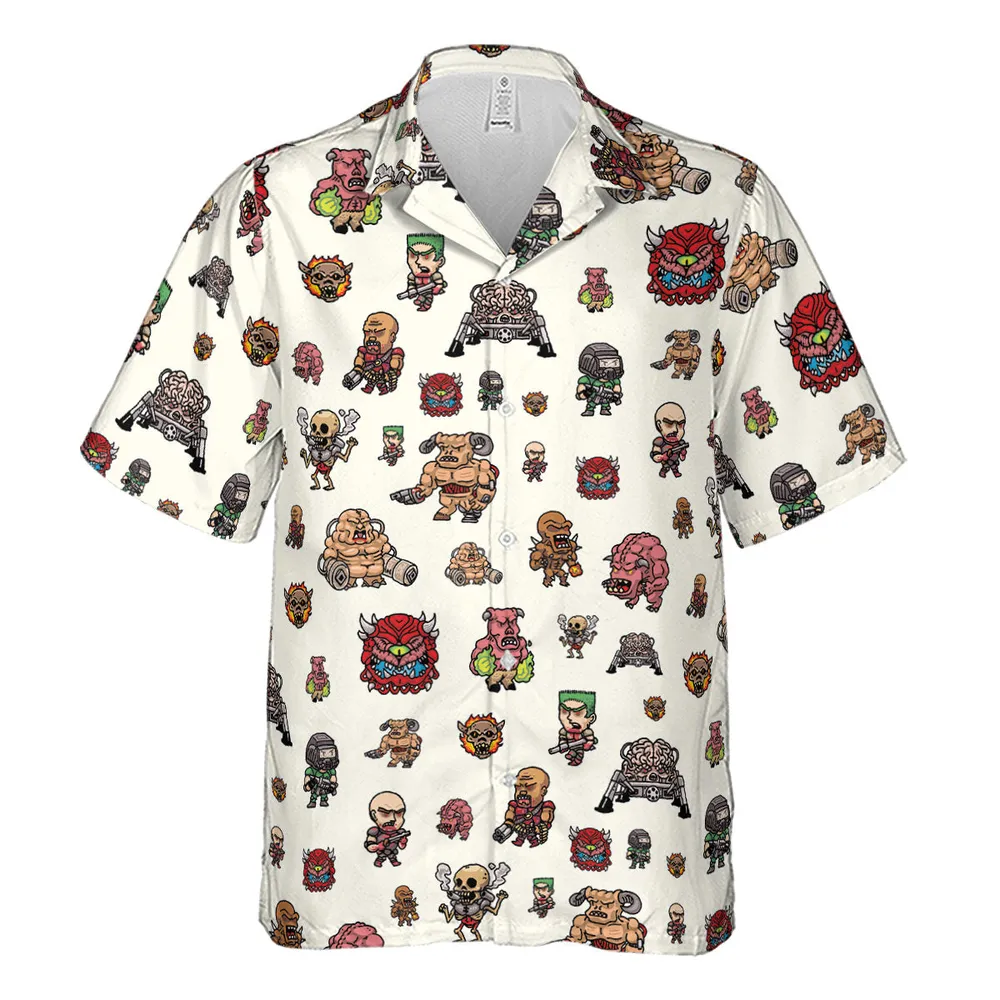 Doom Chibi Characters Hawaiian Shirt - 2