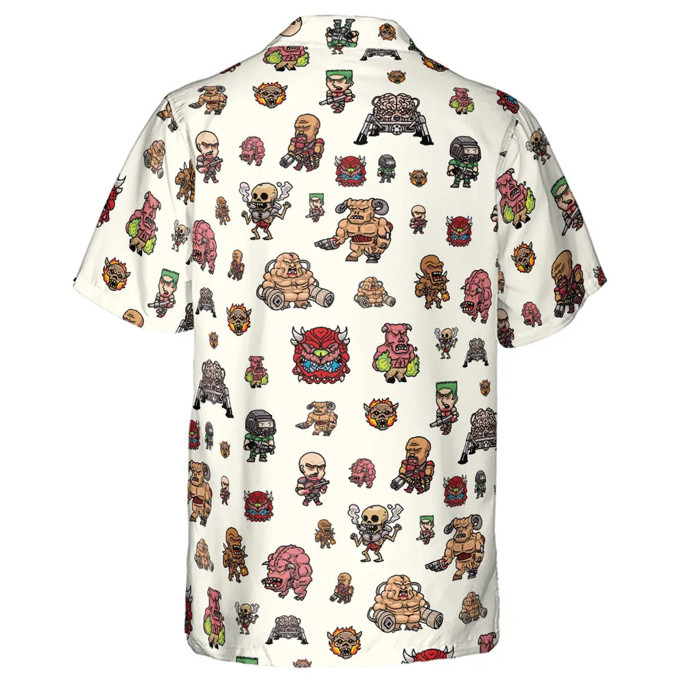 Doom Chibi Characters Hawaiian Shirt - 3
