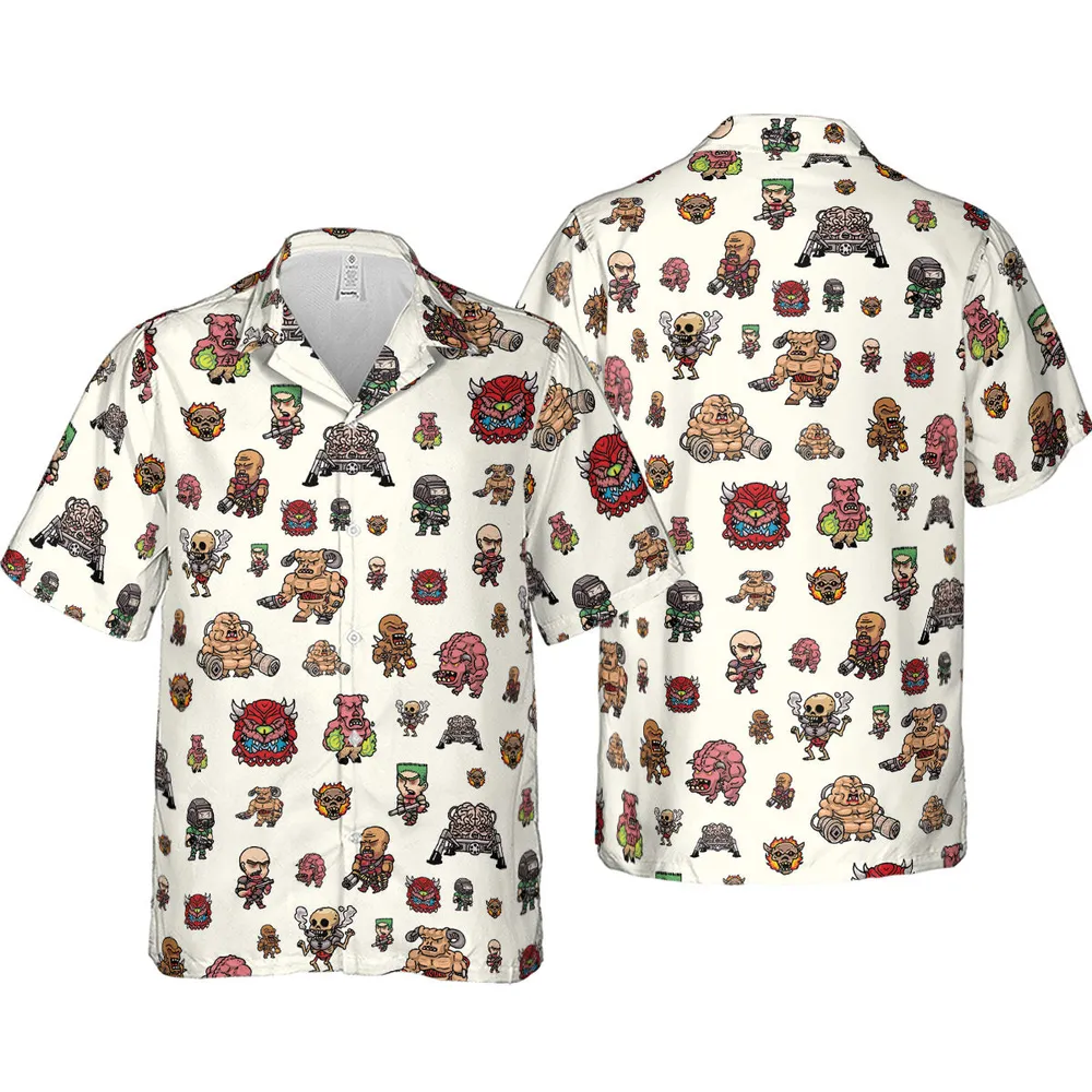 Doom Chibi Characters Hawaiian Shirt - 4