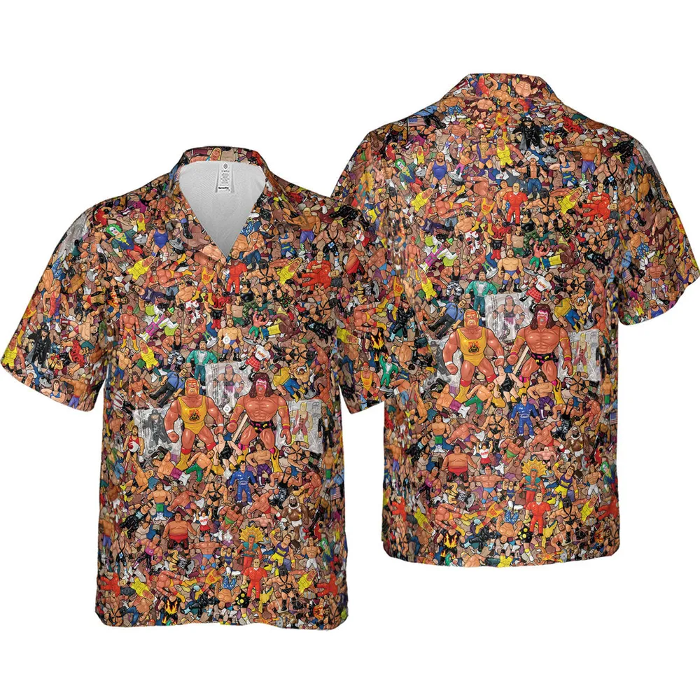Wrestling Hulk Hogan and Buddies Figures Hawaiian Shirt - 4