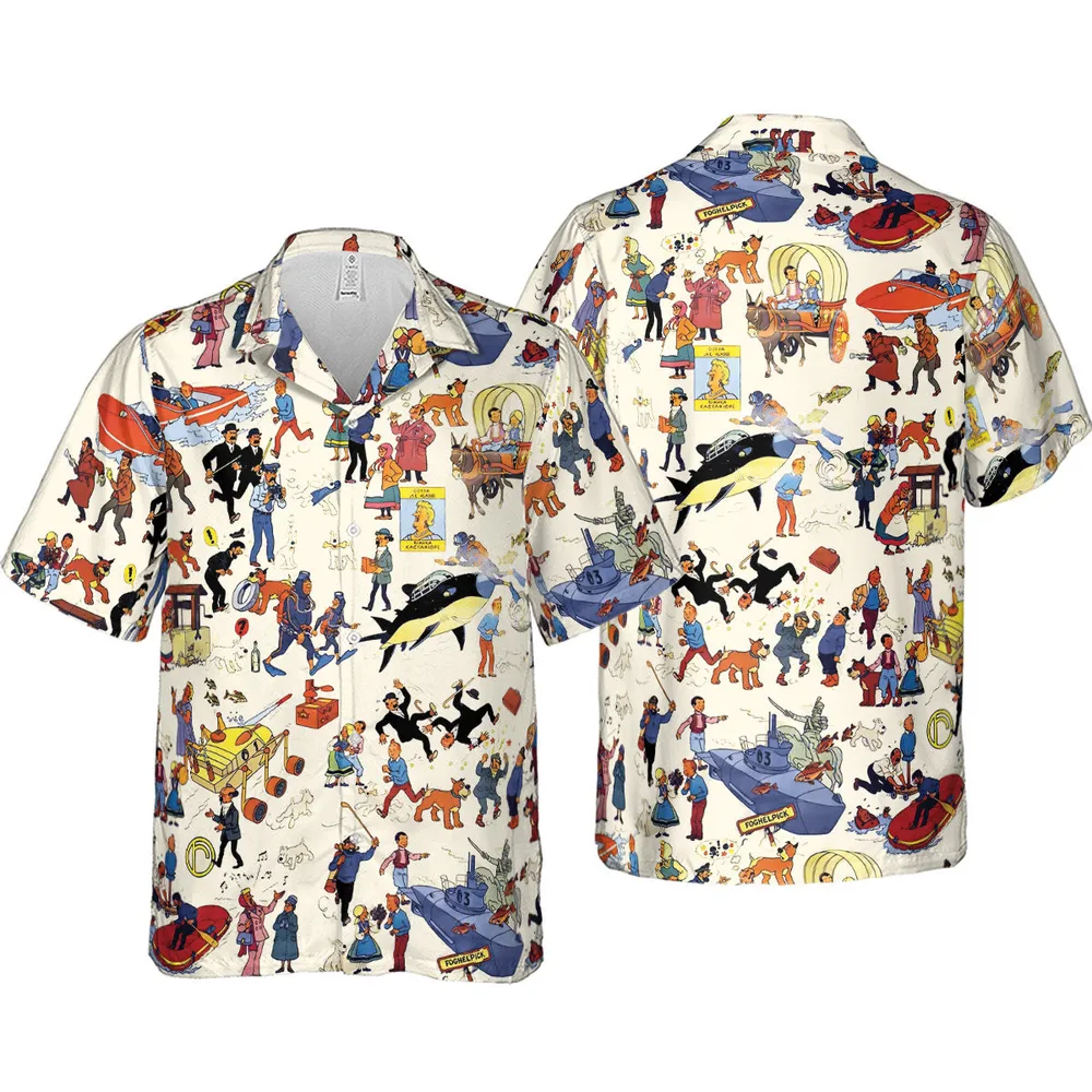 Tintin Adventure Kuifje Hawaiian Shirt - 4