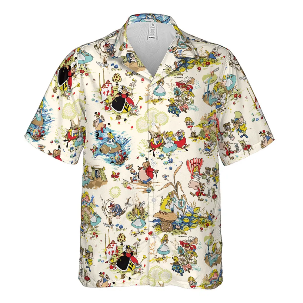 Alice In Wonderland Pattern Hawaiian Shirt - 2