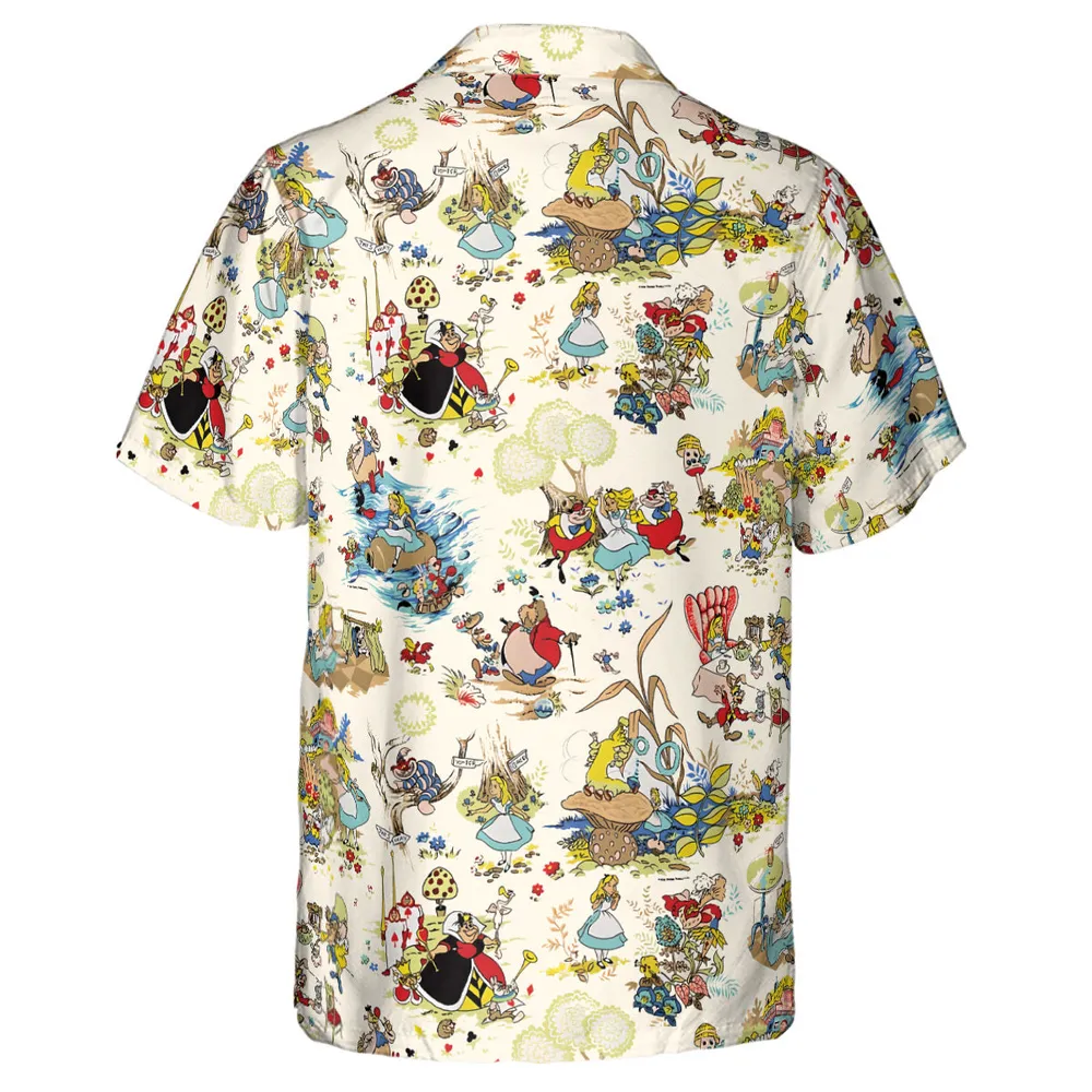 Alice In Wonderland Pattern Hawaiian Shirt - 3