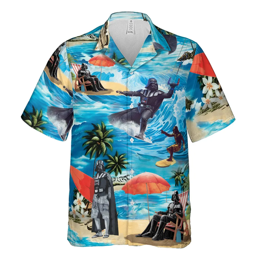 Darth Vader Surfing Hawaiian Shirt - 2