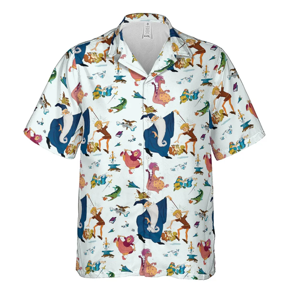 Sword in the Stone Pattern Hawaiian Shirt - 2