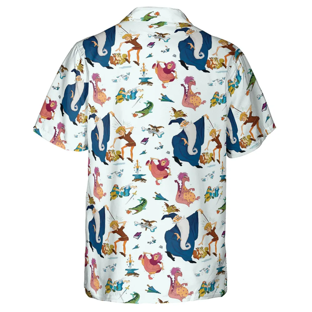 Sword in the Stone Pattern Hawaiian Shirt - 3