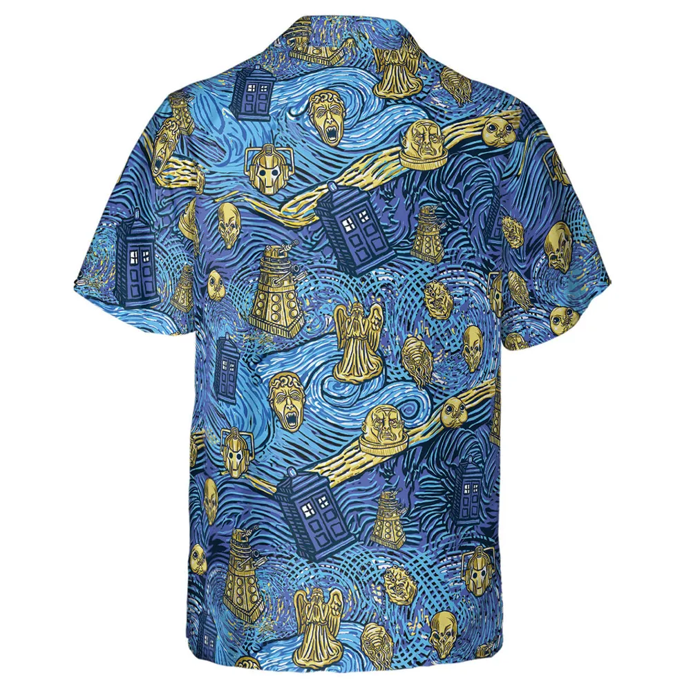 Starry Night Tardis Doctor Who Hawaiian Shirt - 3