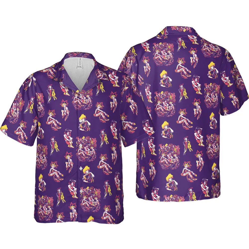 Yu Gi Oh Characters Patterns Hawaiian Shirt - 4
