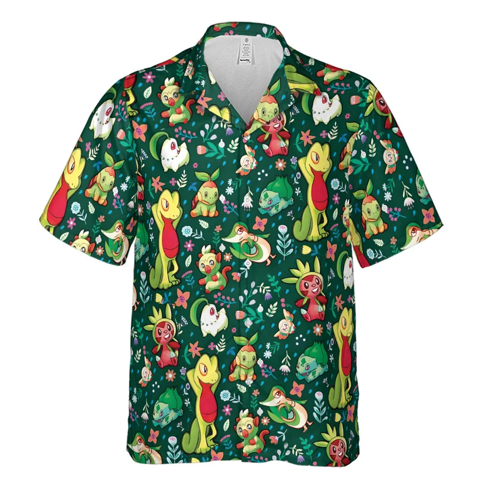 Grass Type Pokemon Hawaiian Shirt - 2