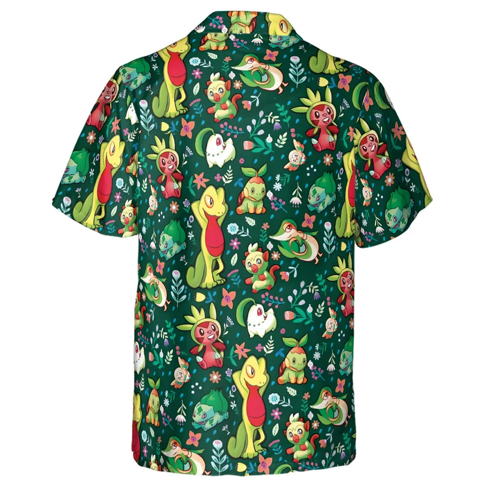 Grass Type Pokemon Hawaiian Shirt - 3