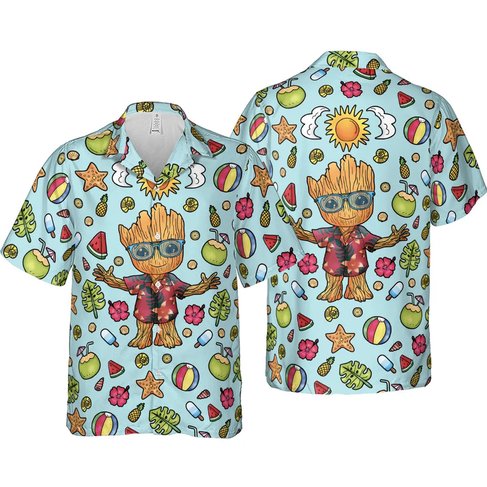 Summer Galaxy Groot Hawaiian Shirt - 4