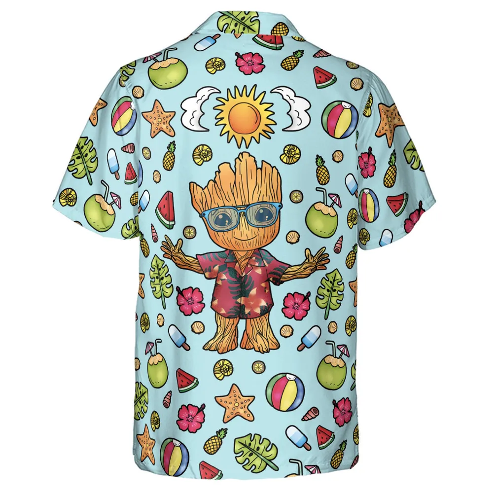 Summer Galaxy Groot Hawaiian Shirt - 3