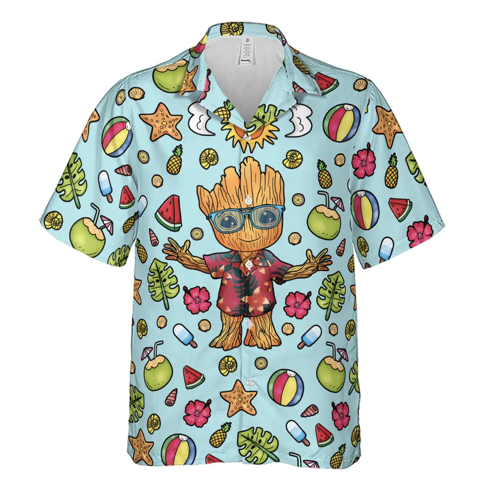 Summer Galaxy Groot Hawaiian Shirt - 2
