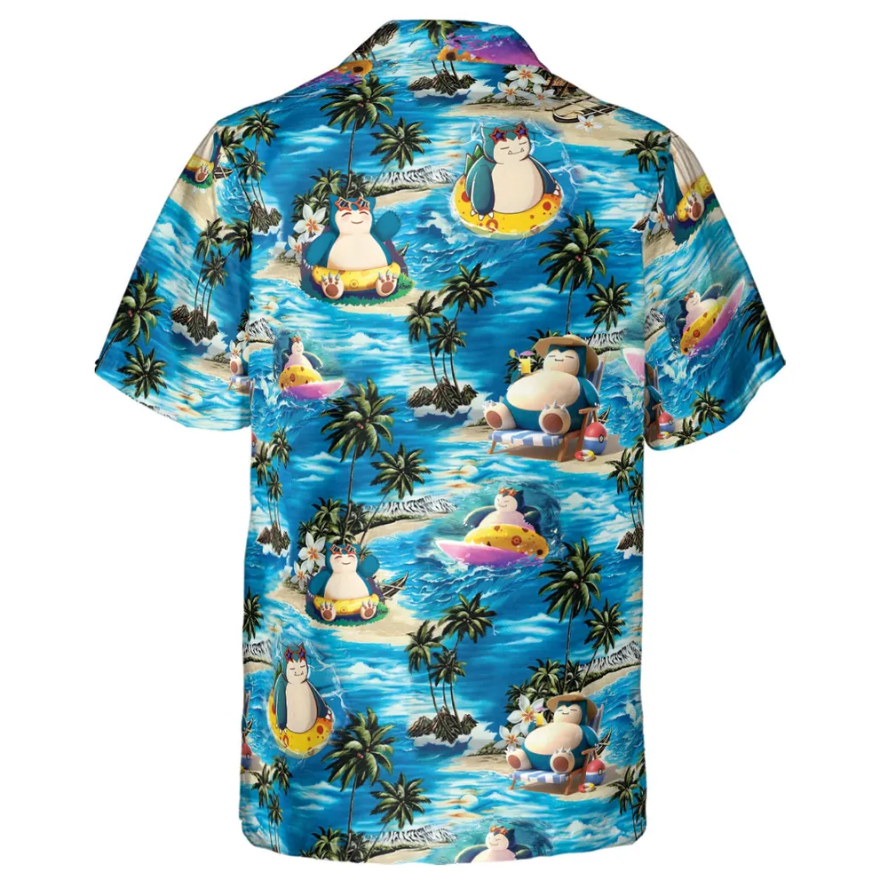 Snorlax Surfing Summer Vibes Hawaiian Shirt - 3