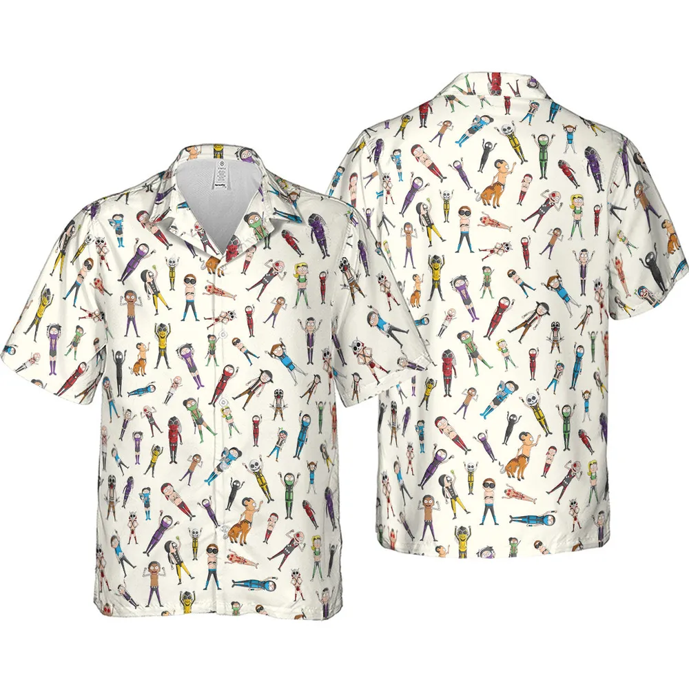 Morty Kombat Morty and Mortal Kombat Mashup Hawaiian Shirt - 4