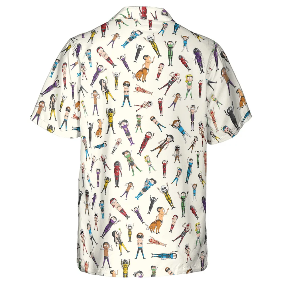 Morty Kombat Morty and Mortal Kombat Mashup Hawaiian Shirt - 3