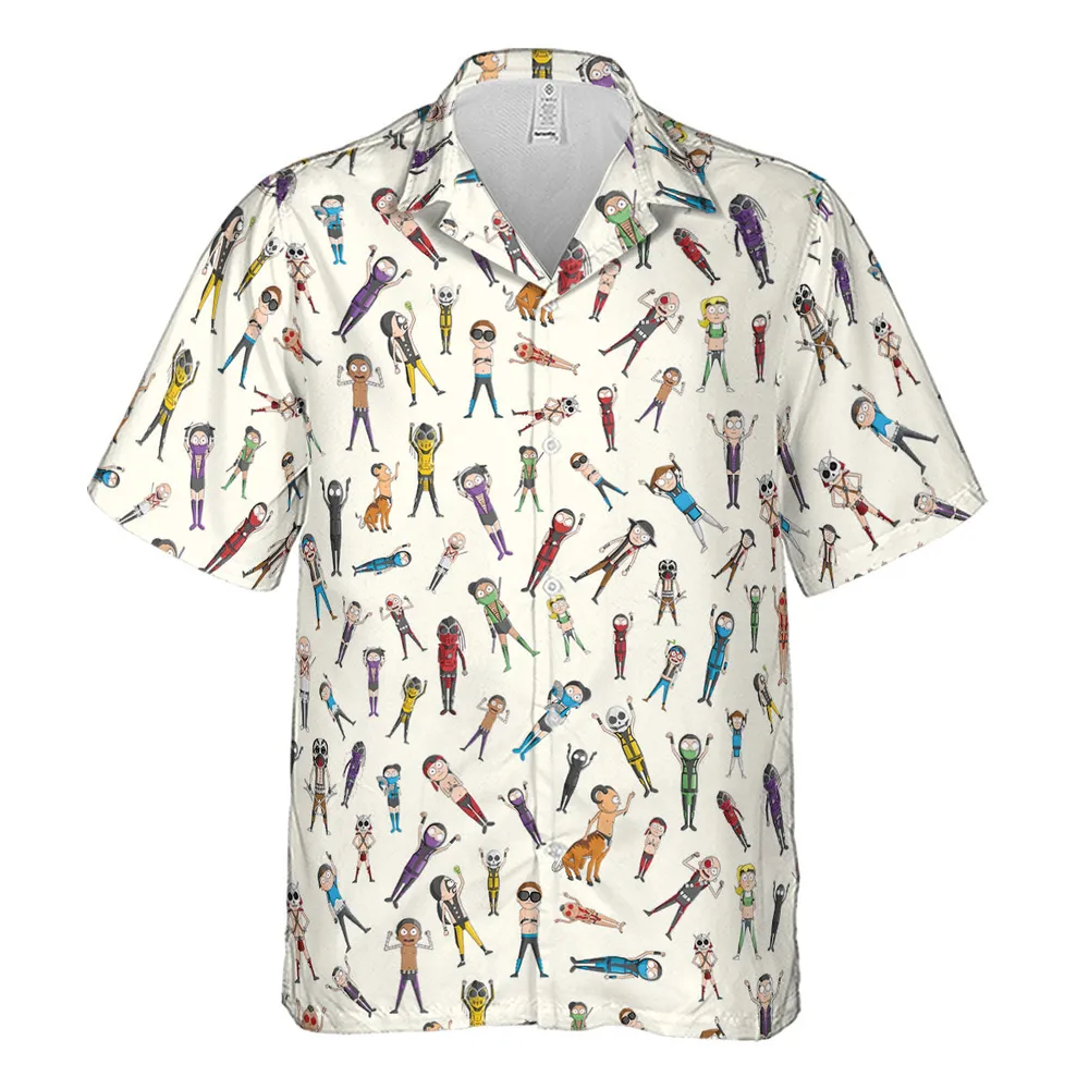 Morty Kombat Morty and Mortal Kombat Mashup Hawaiian Shirt - 2