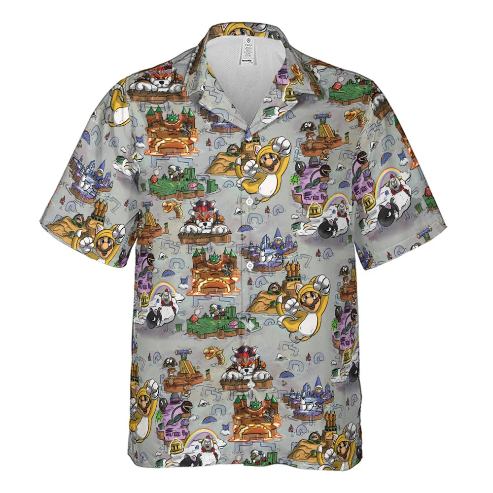 Mushroom World Super Mario Worlds Hawaiian Shirt - 2