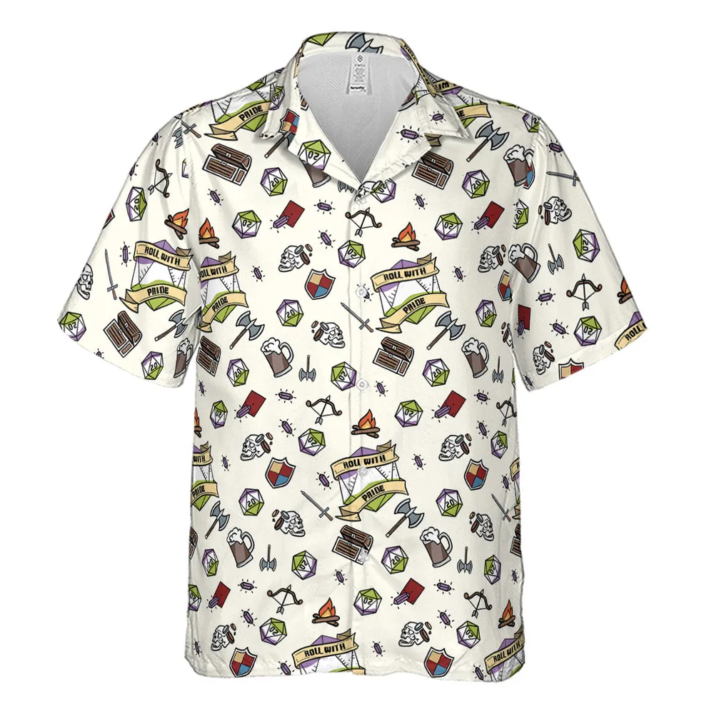 Roll With Pride DnD Hawaiian Shirt - 2