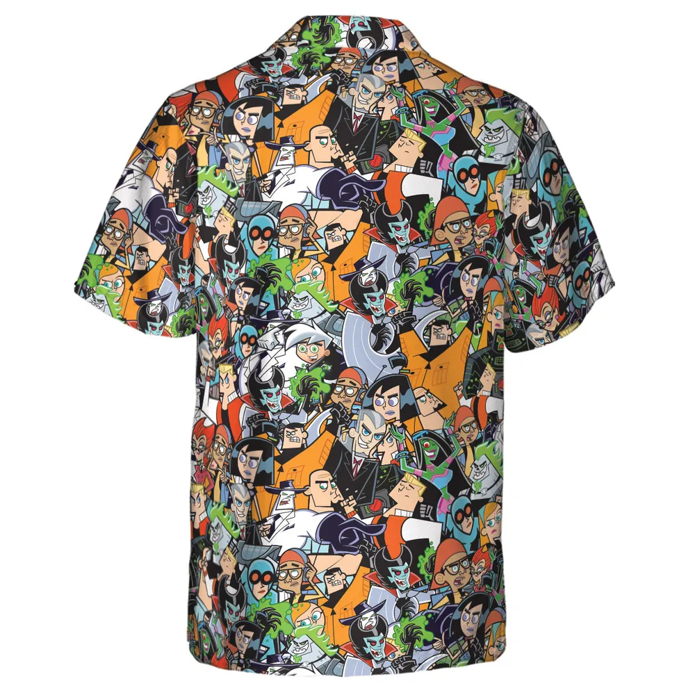 Danny Phantom Characters Collage Hawaiian Shirt - 3