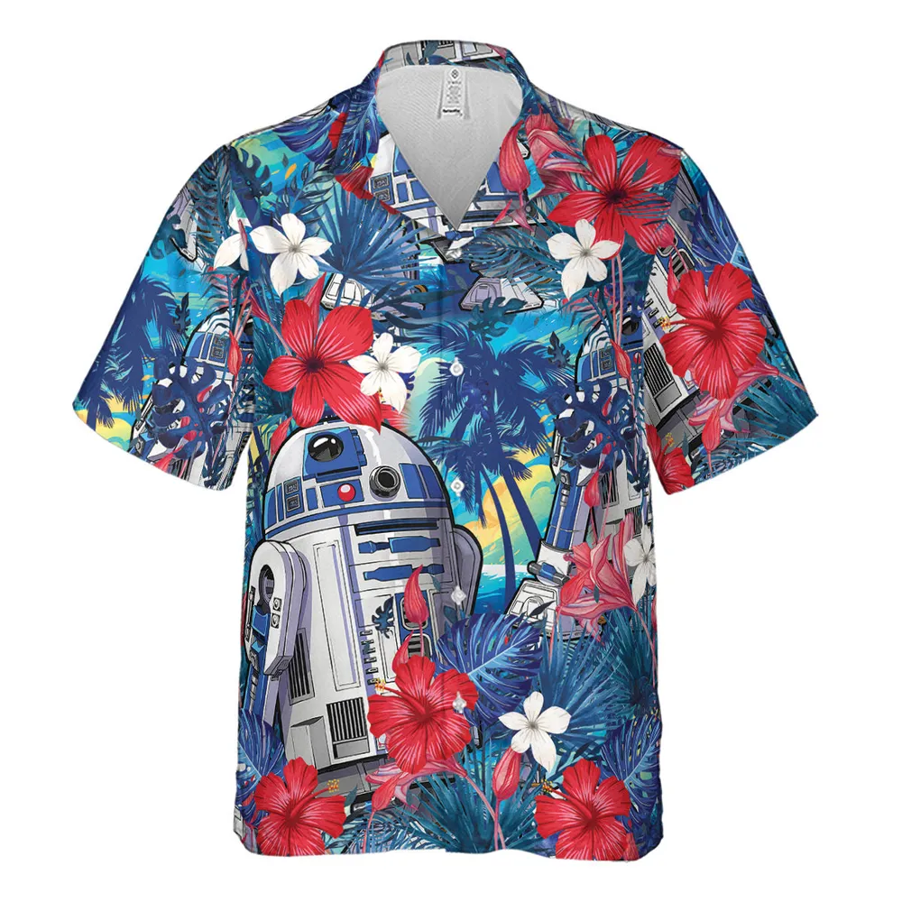 Summer Vacation R2 D2 Tropical Hawaiian Shirt - 2