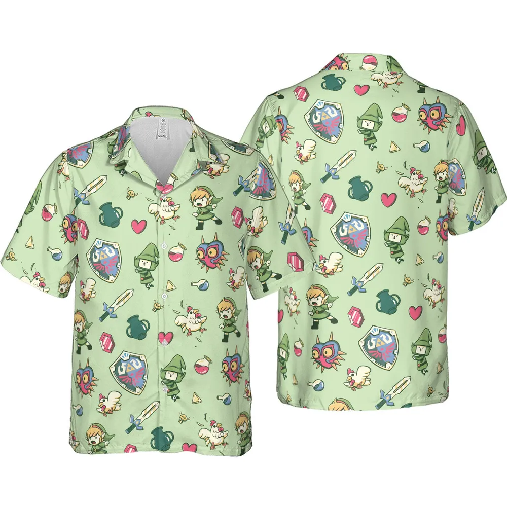 Let's Roll Link The Legend of Zelda Hawaiian Shirt - 4