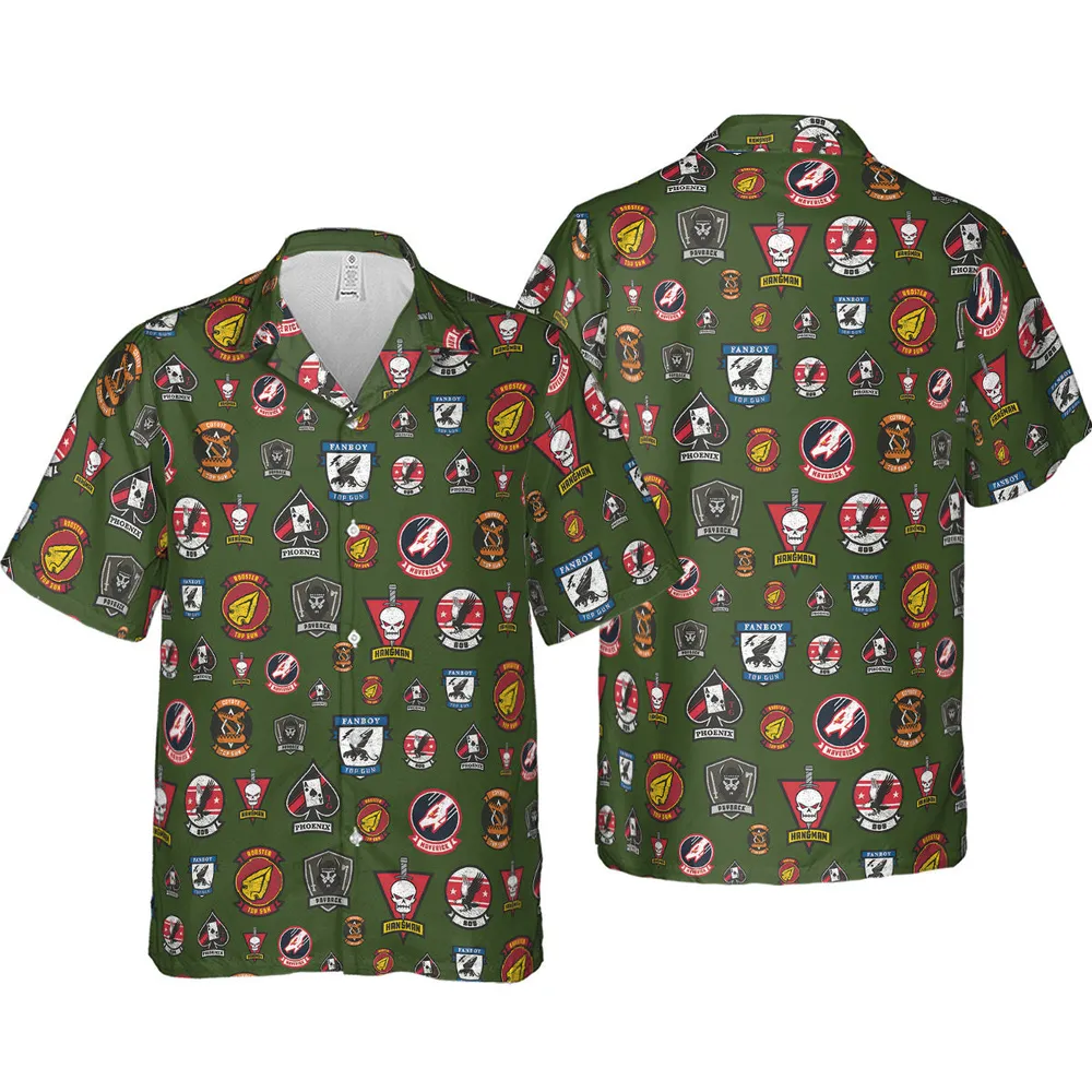 Top Gun Badge Hawaiian Shirt - 4