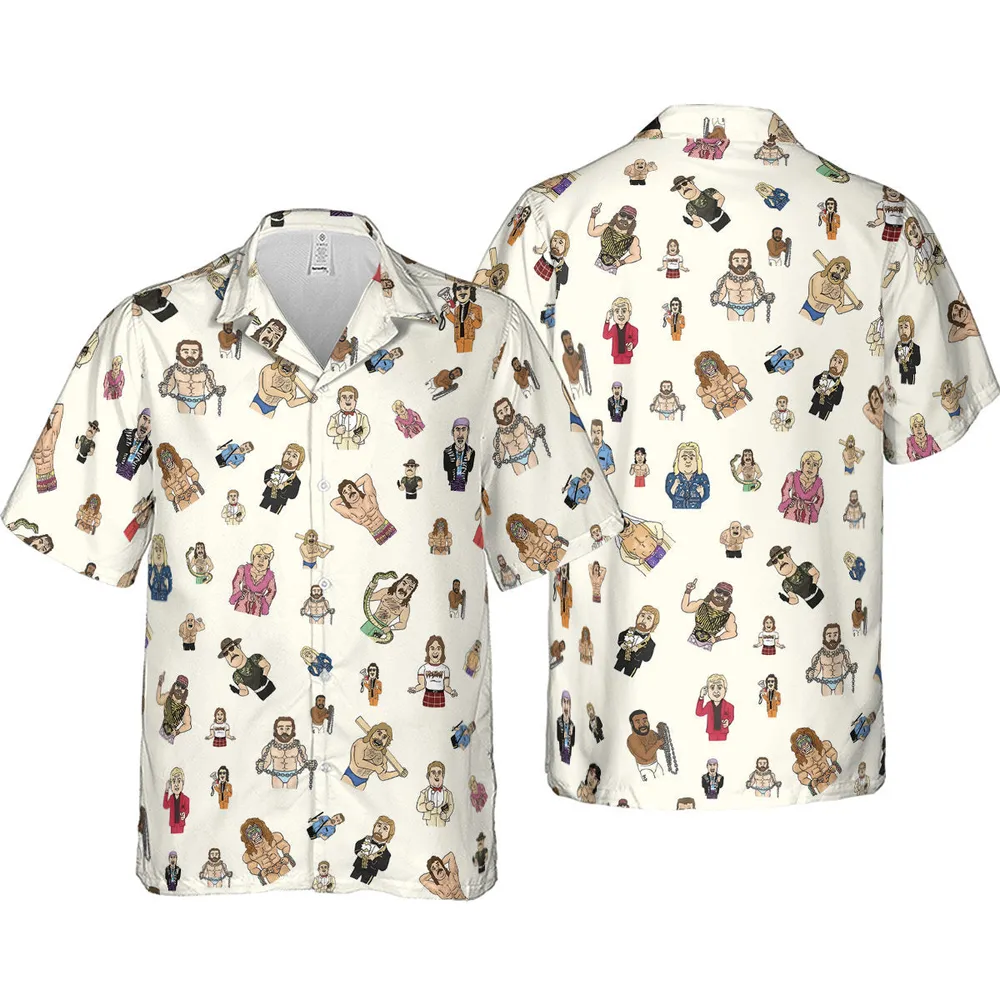 Old School Pro Wrestling Hawaiian Shirt - 4