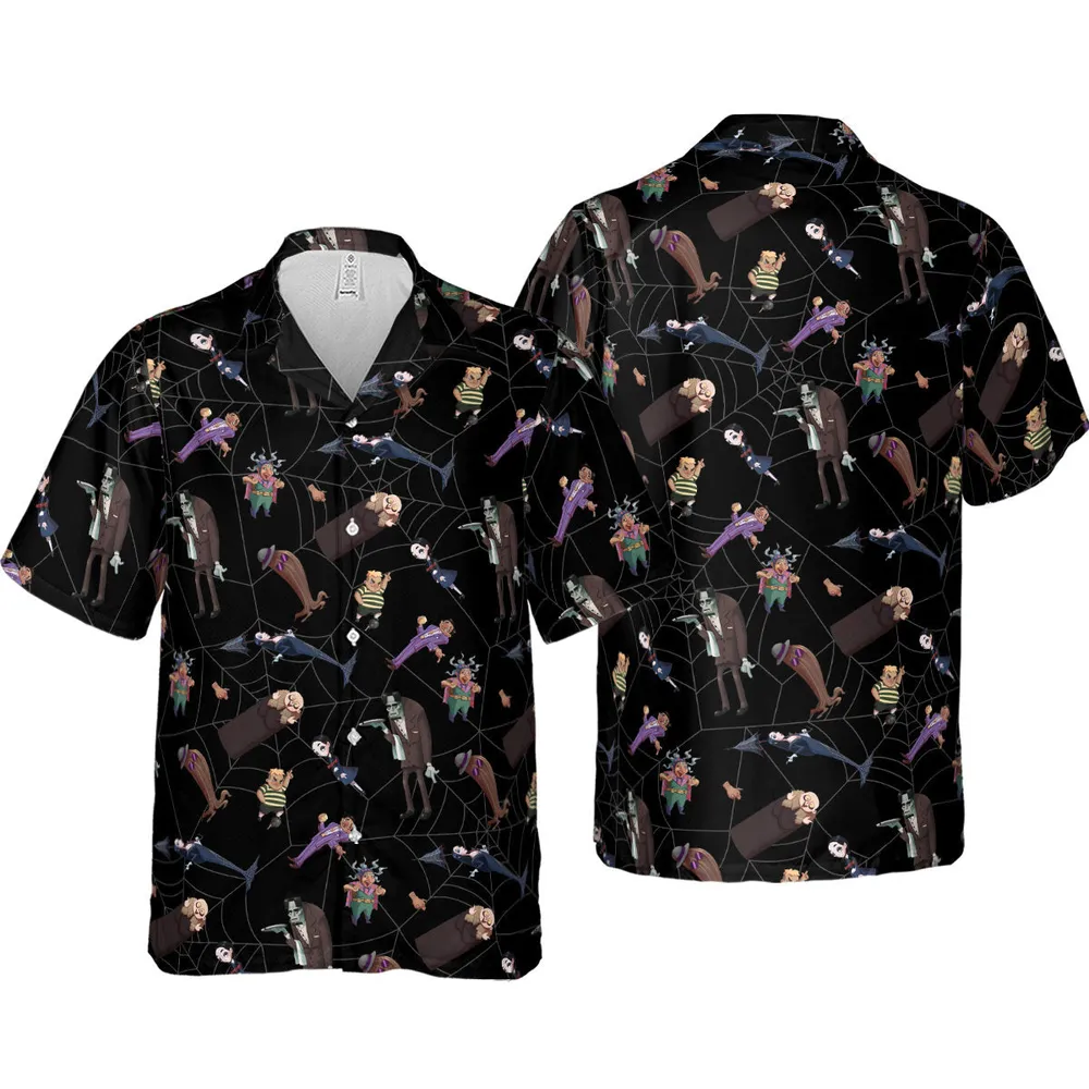 Groovie Addams Family  Cartoon Characters Hawaiian Shirt - 4