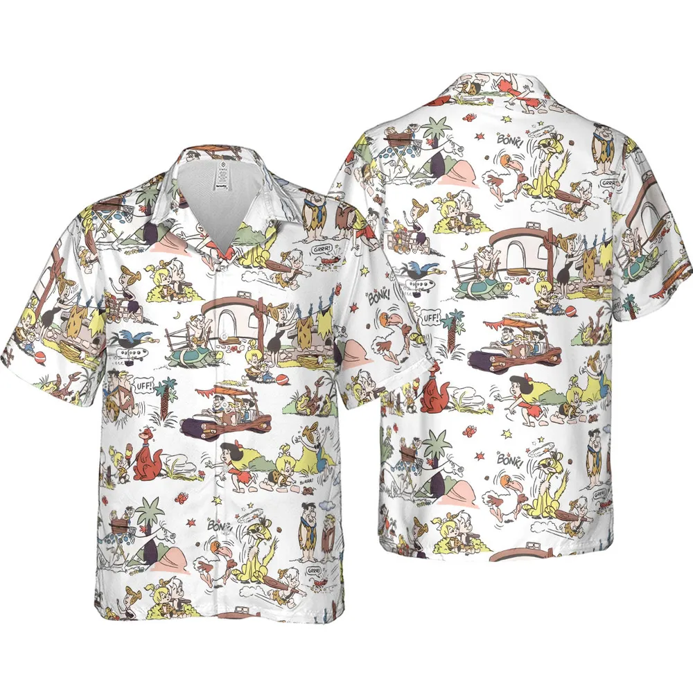 Stone Age Life The Flintstone Hawaiian Shirt - 4