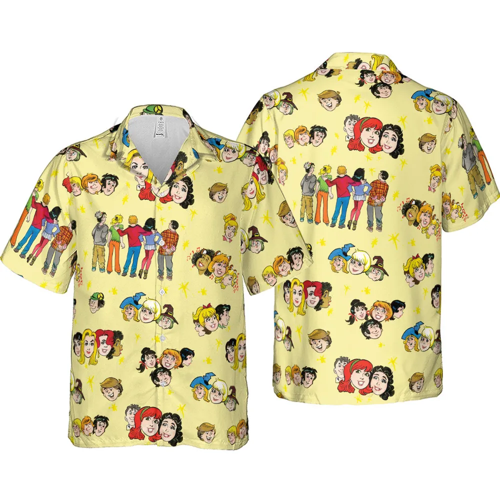 Nostalgic Cartoons in Archie Style Hawaiian Shirt - 4