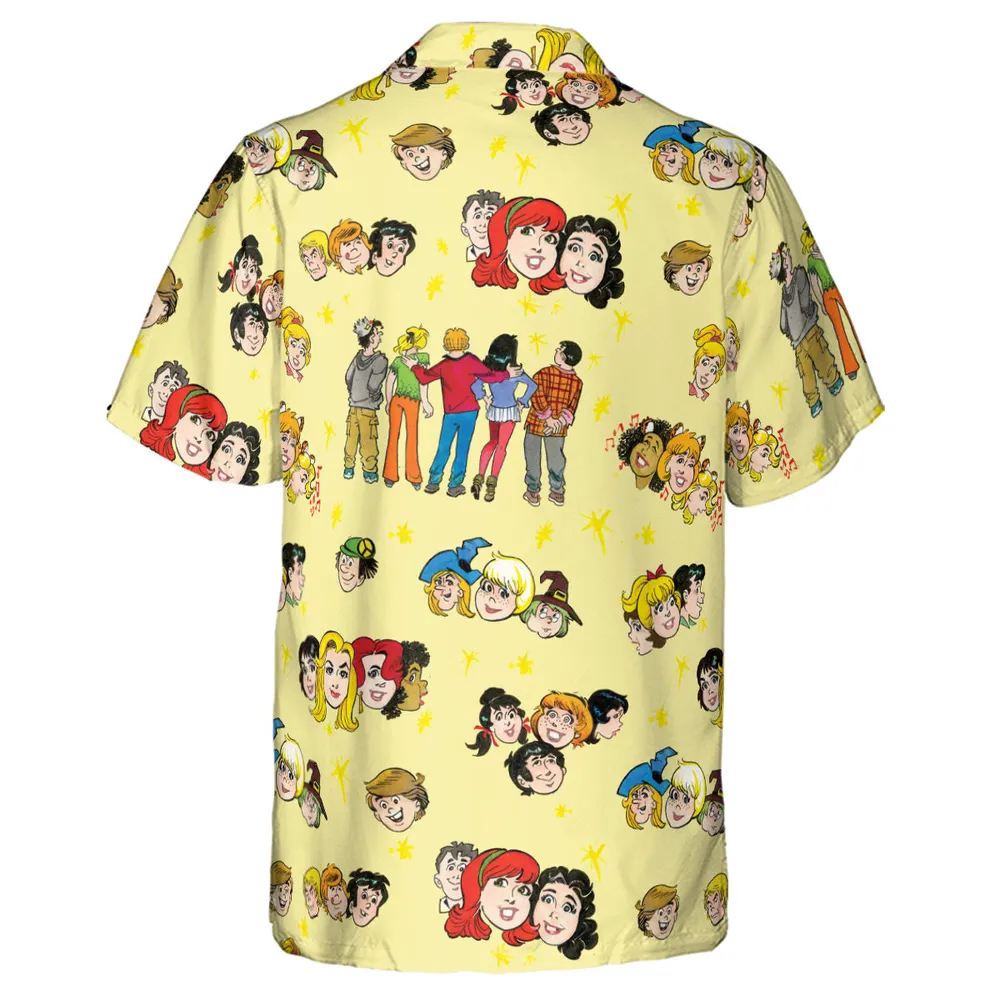 Nostalgic Cartoons in Archie Style Hawaiian Shirt - 3