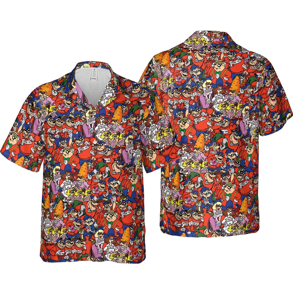 Beagle Boys Patterns Hawaiian Shirt - 4