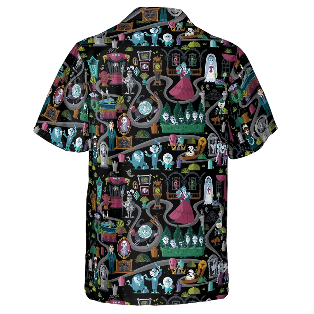 Haunted Mansion Map Hawaiian Shirt - 3