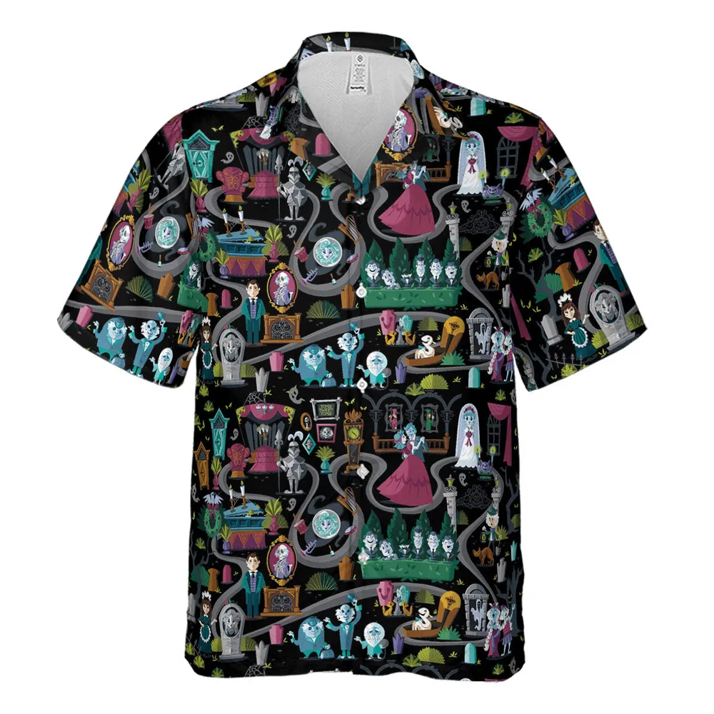 Haunted Mansion Map Hawaiian Shirt - 2
