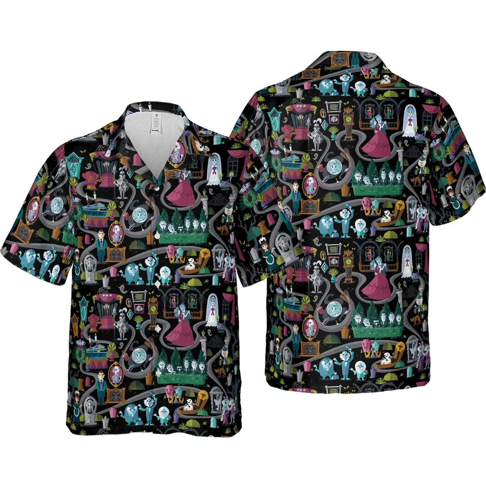Haunted Mansion Map Hawaiian Shirt - 4