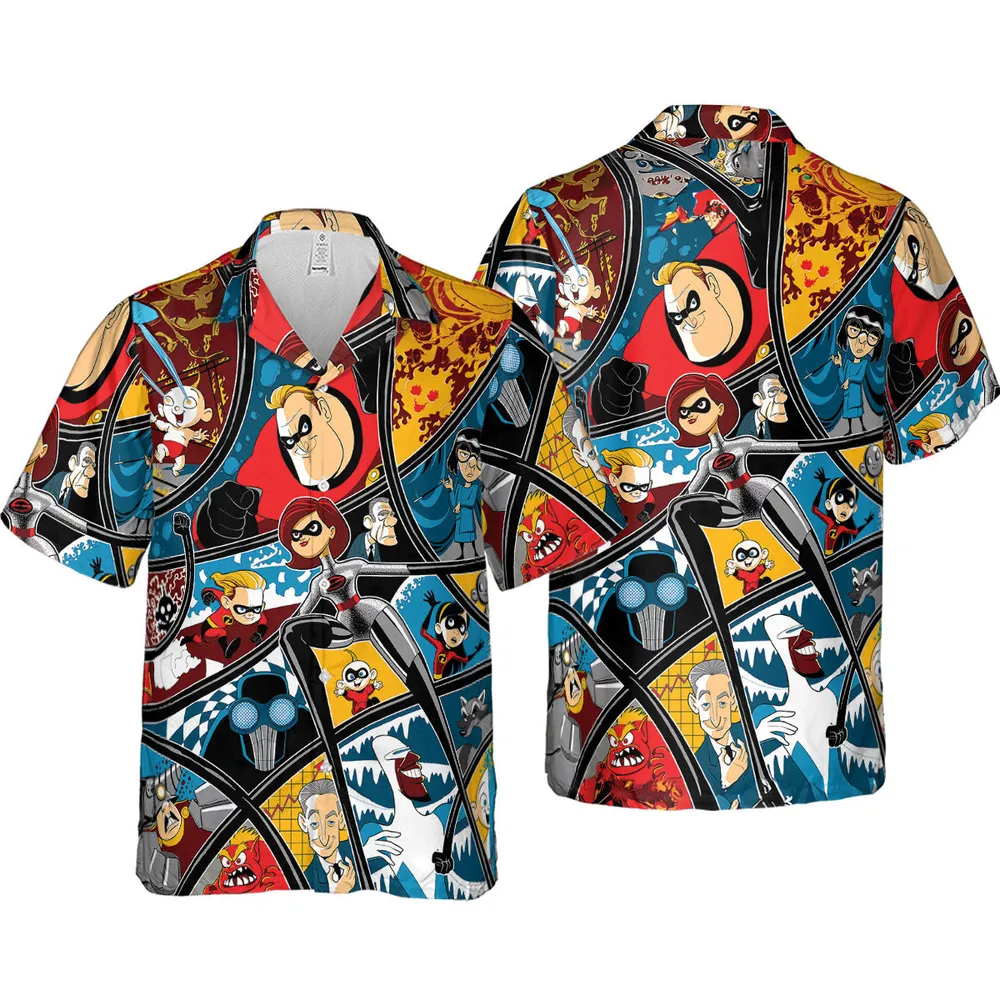 The Incredibles cartoon Hawaiian Shirt - 4
