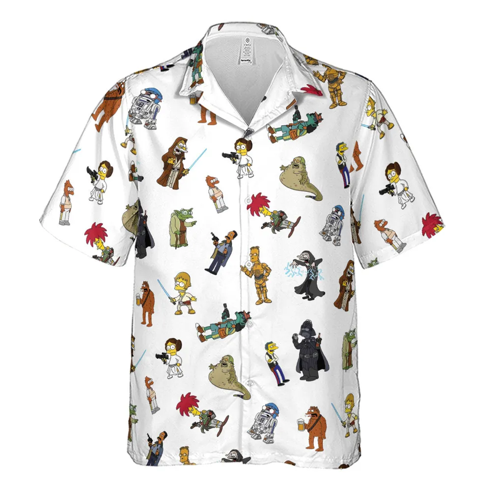Simpsons Star Wars Mashup Hawaiian Shirt - 2