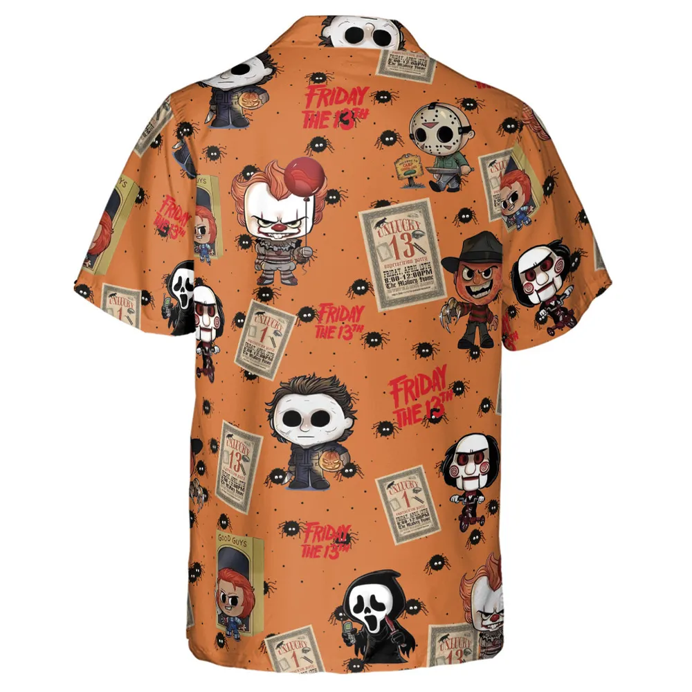 Chibi Horror Characters Hawaiian Shirt - 3