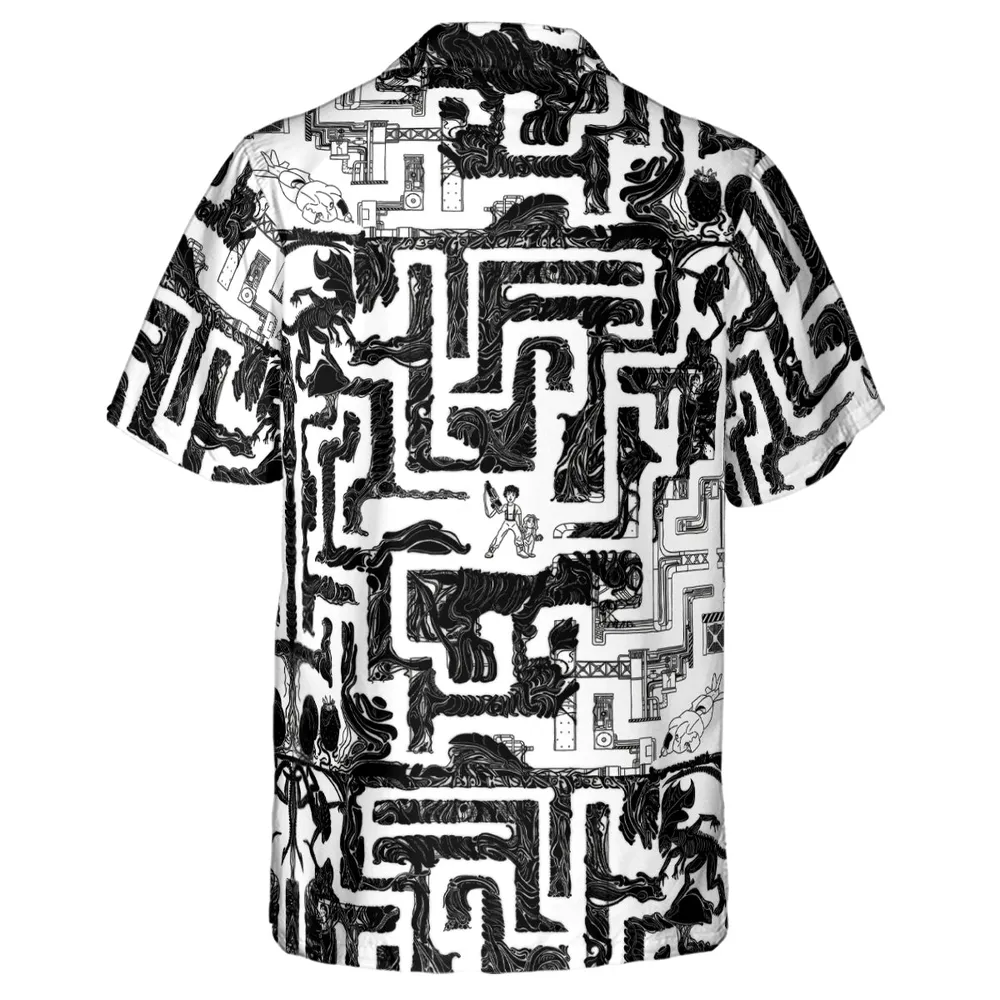 Xenomorph Alien Maze Hawaiian Shirt - 3