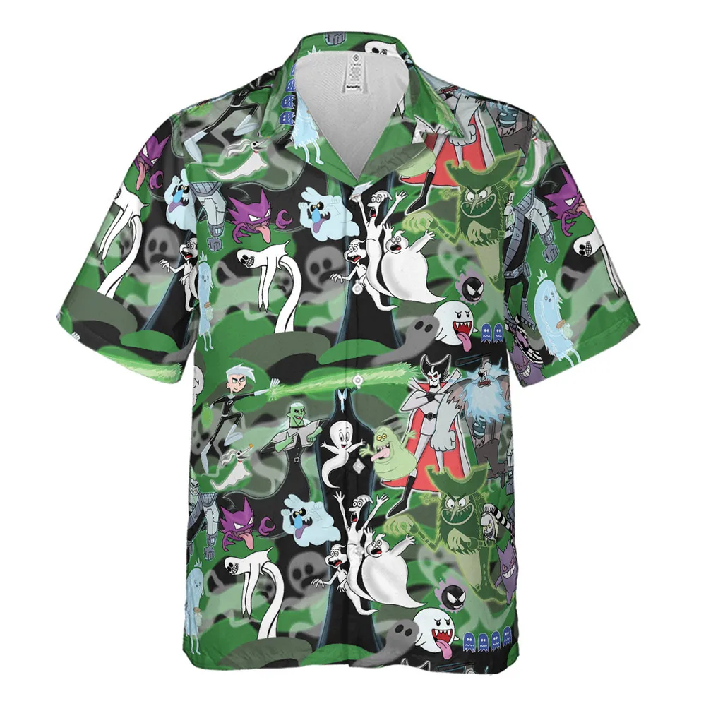 Ghost Cartoon Characters Hawaiian Shirt - 2
