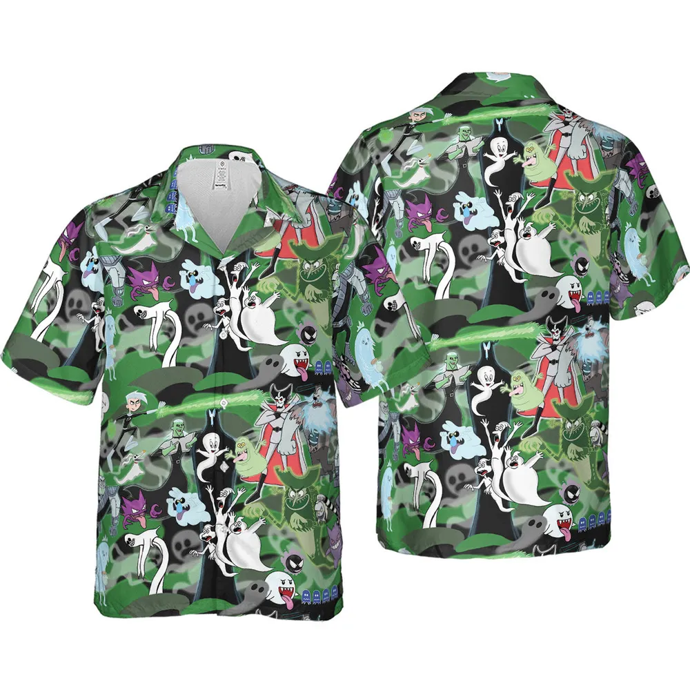 Ghost Cartoon Characters Hawaiian Shirt - 4
