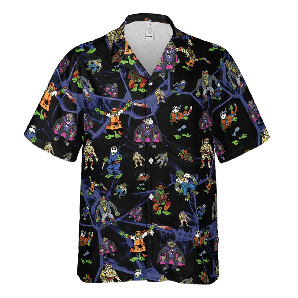 TMNT Universal Monsters And Sewer Slasher Toys Hawaiian Shirt - 2