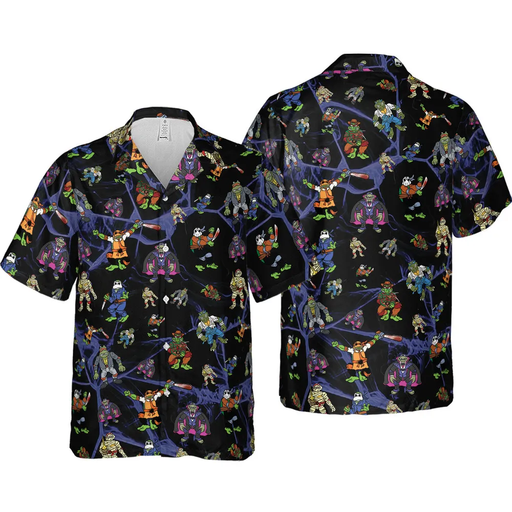 TMNT Universal Monsters And Sewer Slasher Toys Hawaiian Shirt - 4