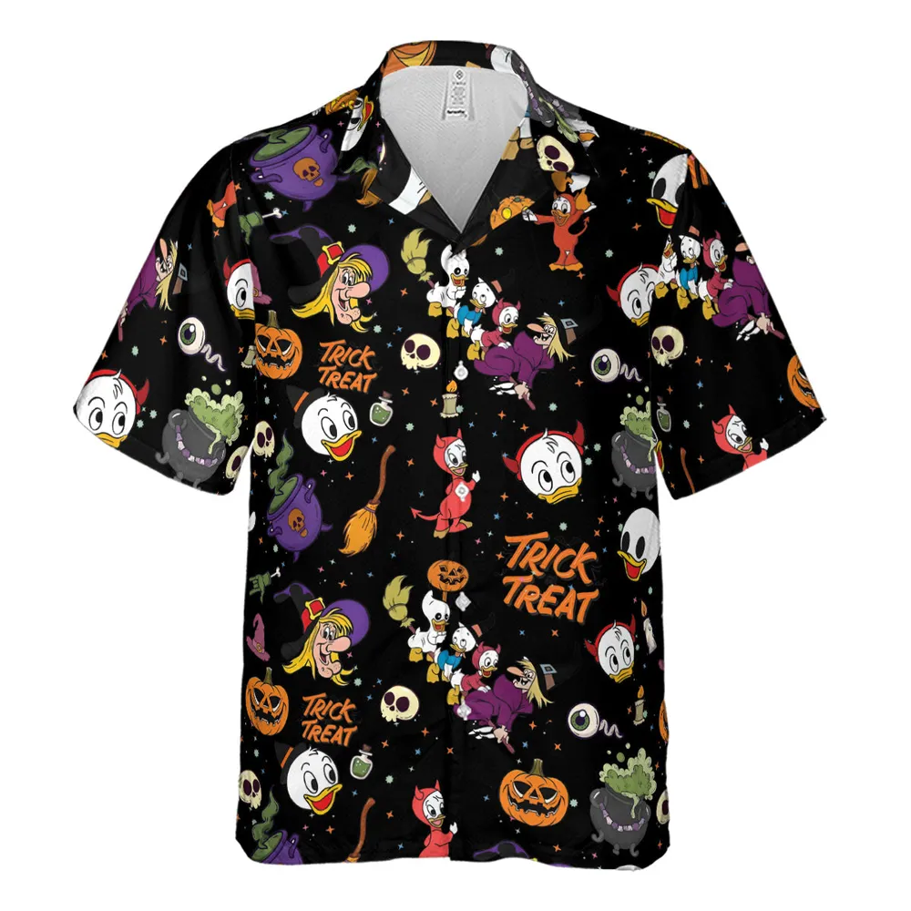 Huey, Dewey and Louie Duck Halloween Hawaiian Shirt - 2