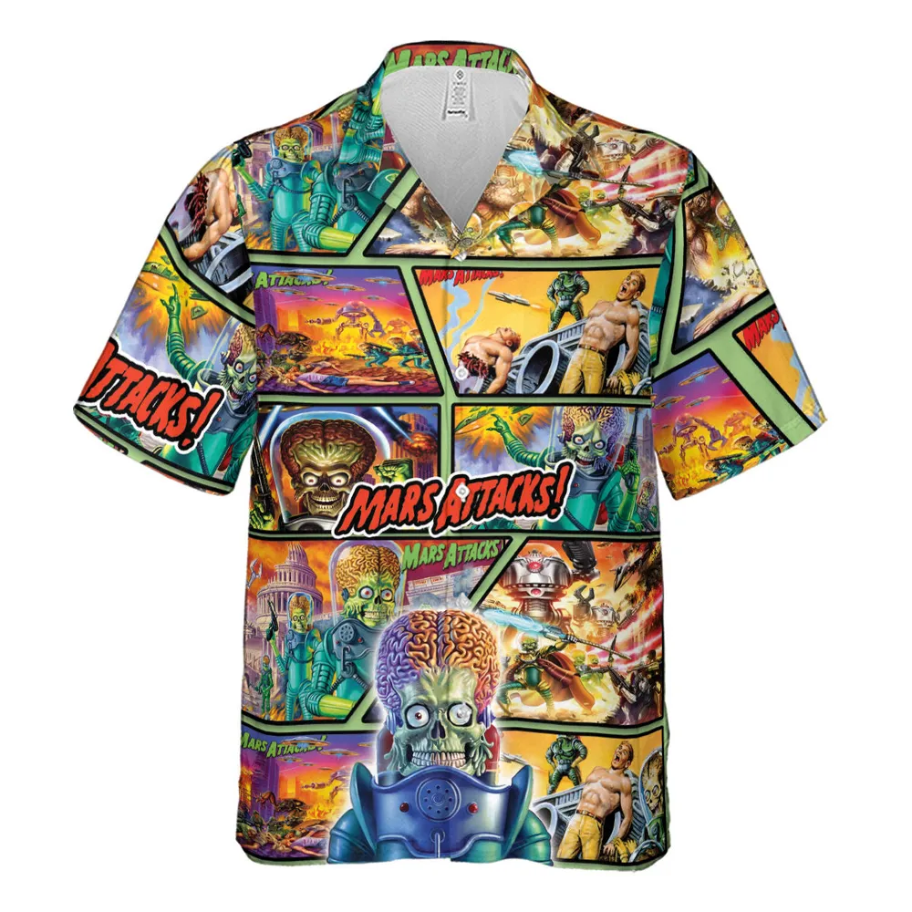 Ack! Ack! Ack! Mars Attacks Hawaiian Shirt - 2