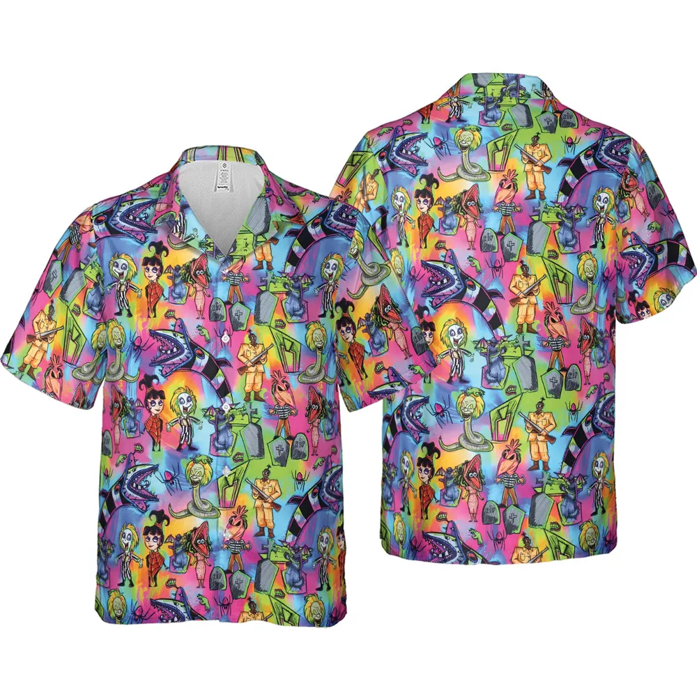 Hauntingly Stylish Beetlejuice Hawaiian Shirt - 4