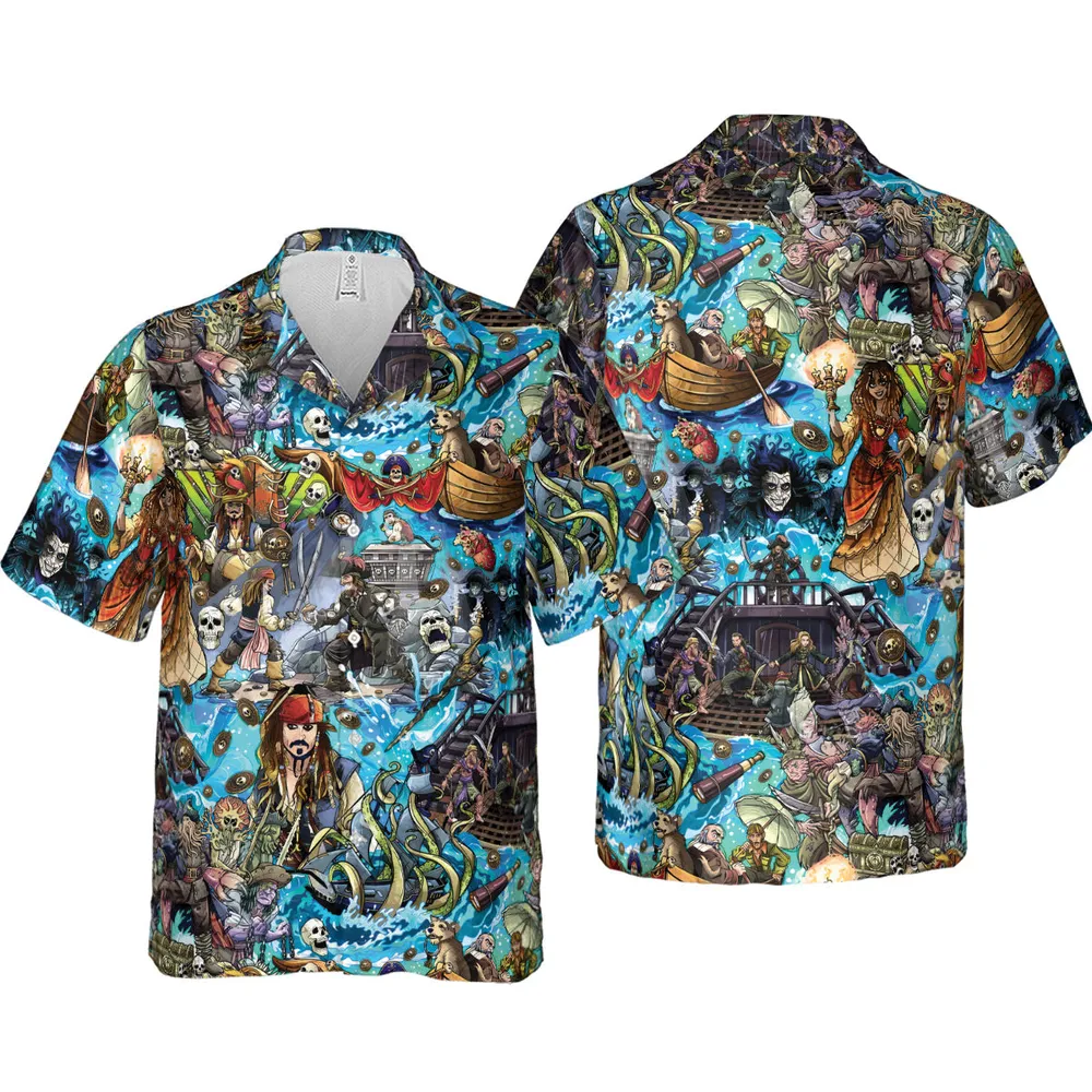 Travel And Fight Pirates of the Caribbean Hawaiian Shirt - 4