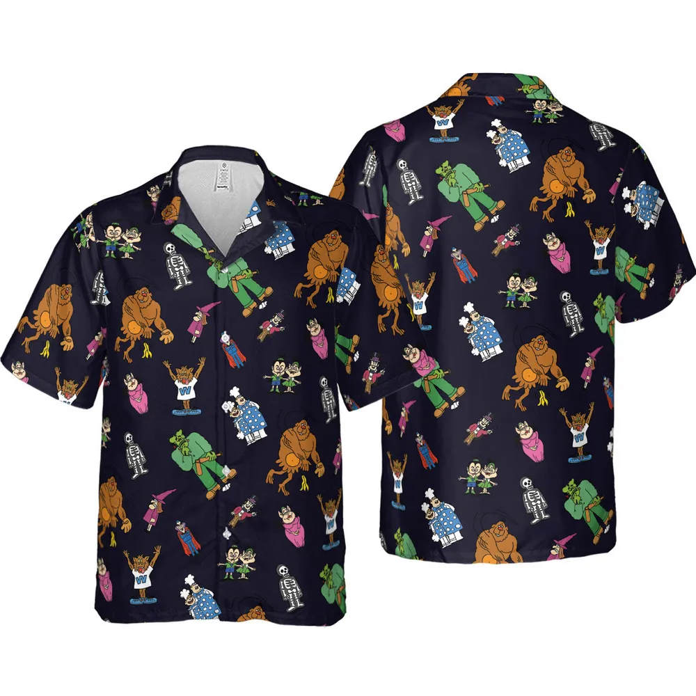 Nostalgic Food Mascots Burger Chef Hawaiian Shirt - 4