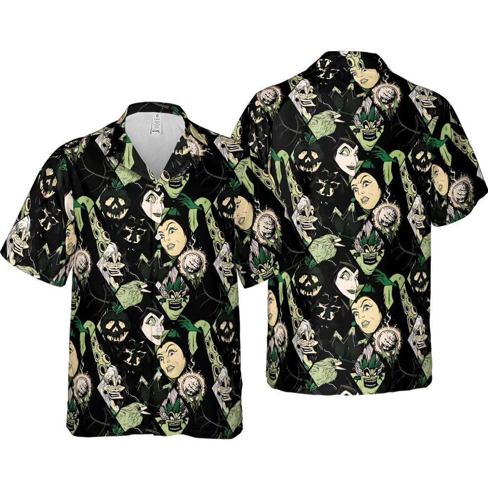 The Villains Pattern Hawaiian Shirt - 4